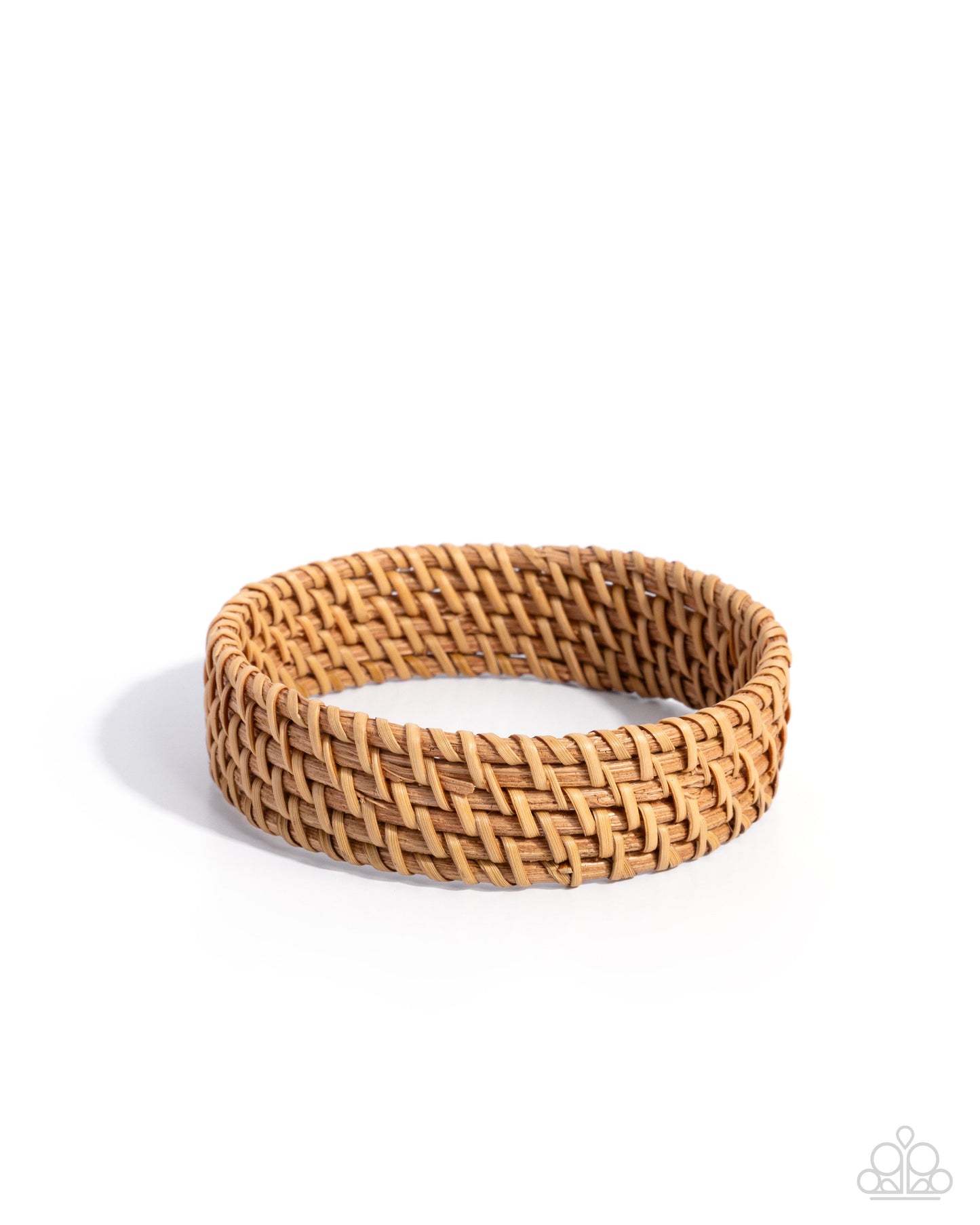 Paparazzi Woven Worth - Brown Handwoven Natural Light Brown Rattan Bangle Bracelet Empower Me Pink 2026 Exclusive B2632