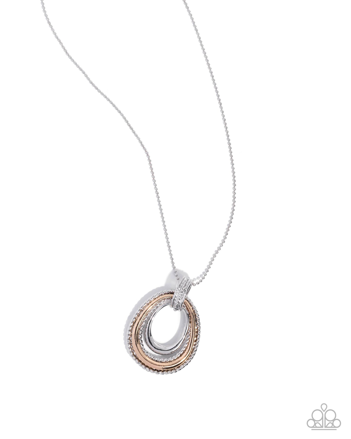 Paparazzi Ring Rarity - Silver, Gold Ring Sleek & Textured Necklace N2531