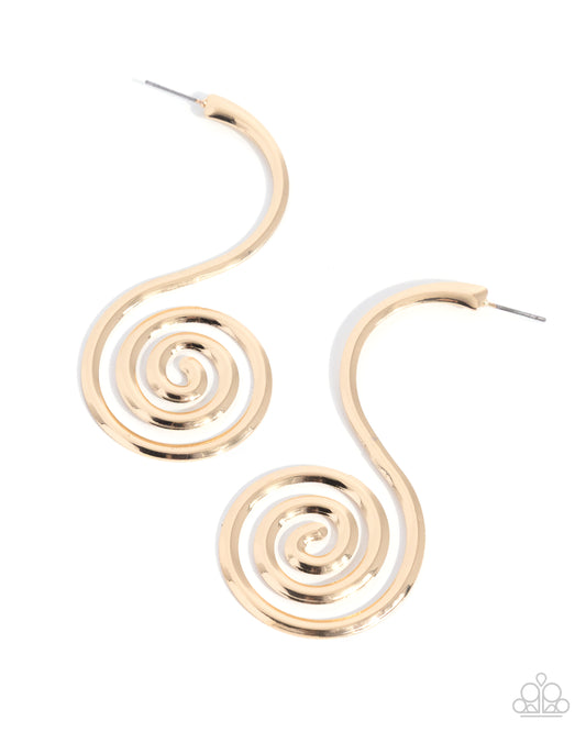 Paparazzi Spiral Showcase - Gold Spiral Earring