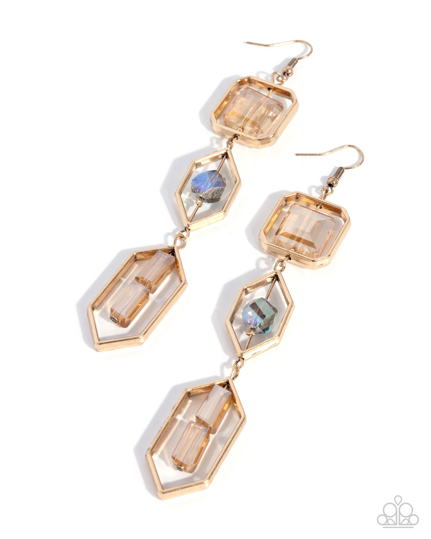 Paparazzi Effortless Evolution - Multicolore4d Gem Gold Earring