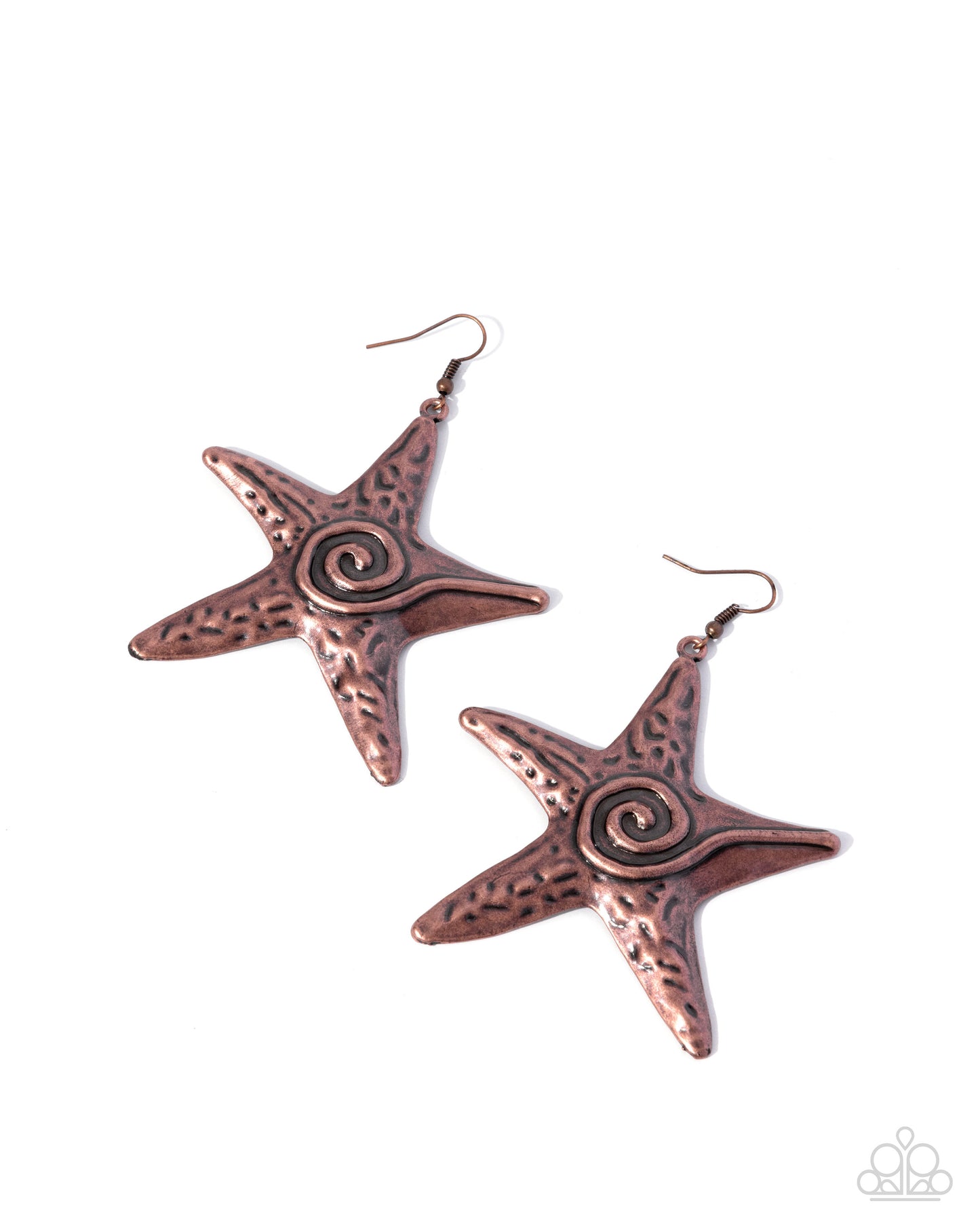 Paparazzi Stark Stars - Copper - Hammered Copper Star Earring E3354