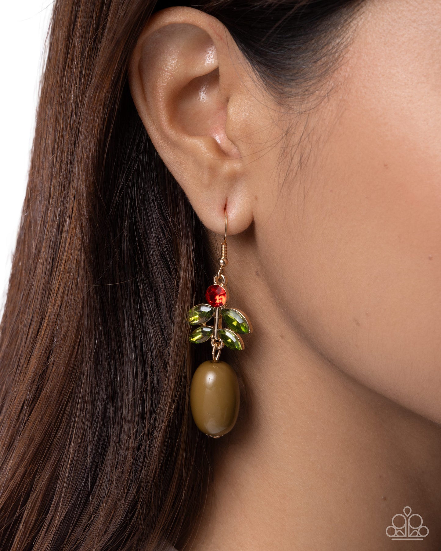 Paparazzi Extending the Olive Branch - Green Olive Earring Empower Me Pink 2026 Exclusive E3376