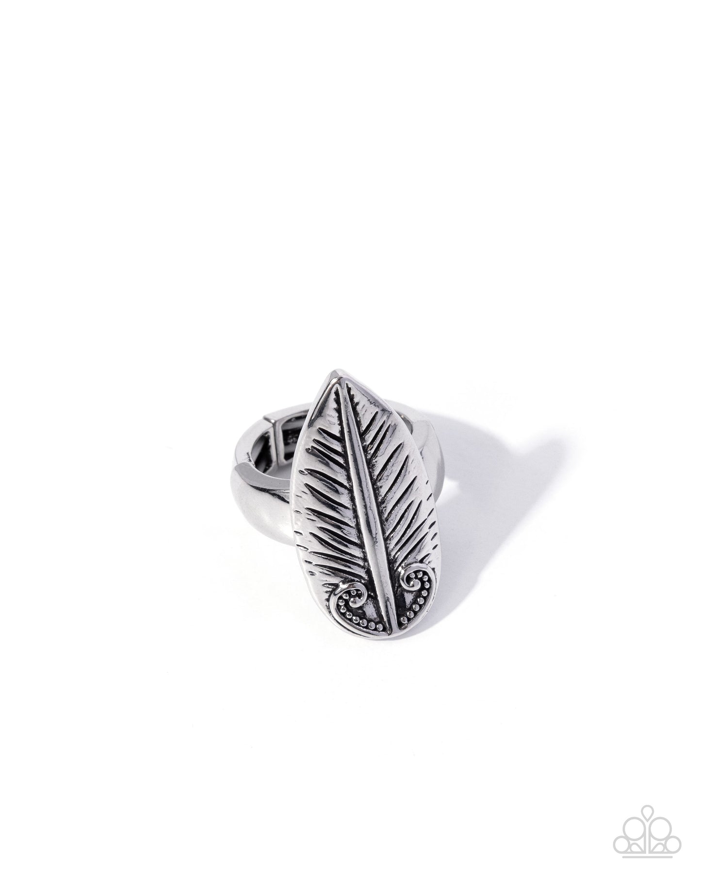 Paparazzi Feather Freestyle - Silver Filigree Feather Ring R1356