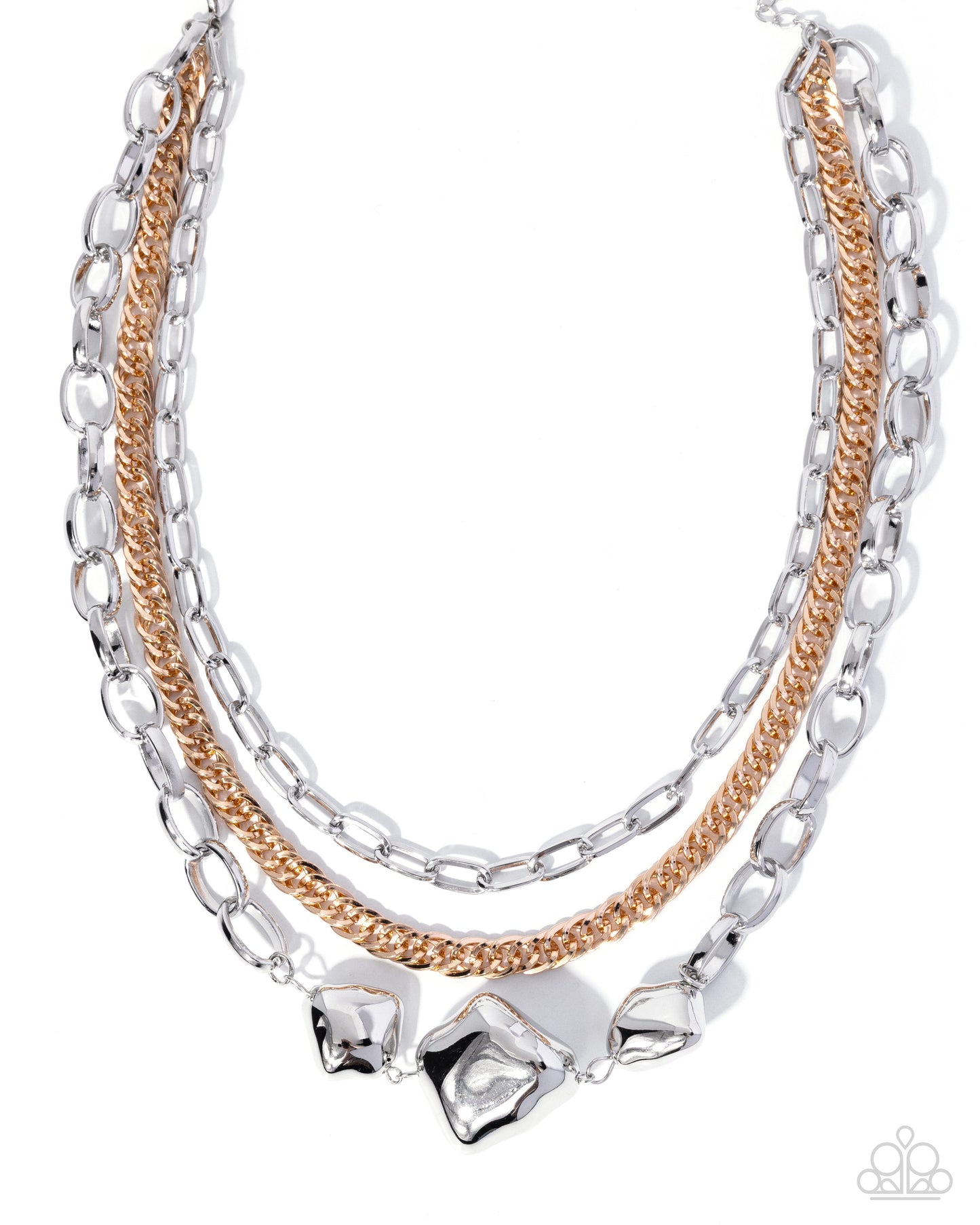 Paparazzi Mega Musings - Silver & Gold Layered Chain Necklace