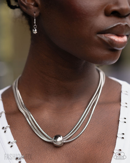 Paparazzi Sleek Study - Silver High Sheen Fitting & Snake Chain Necklace July 2026 Magnificent Musings Fashion Fix