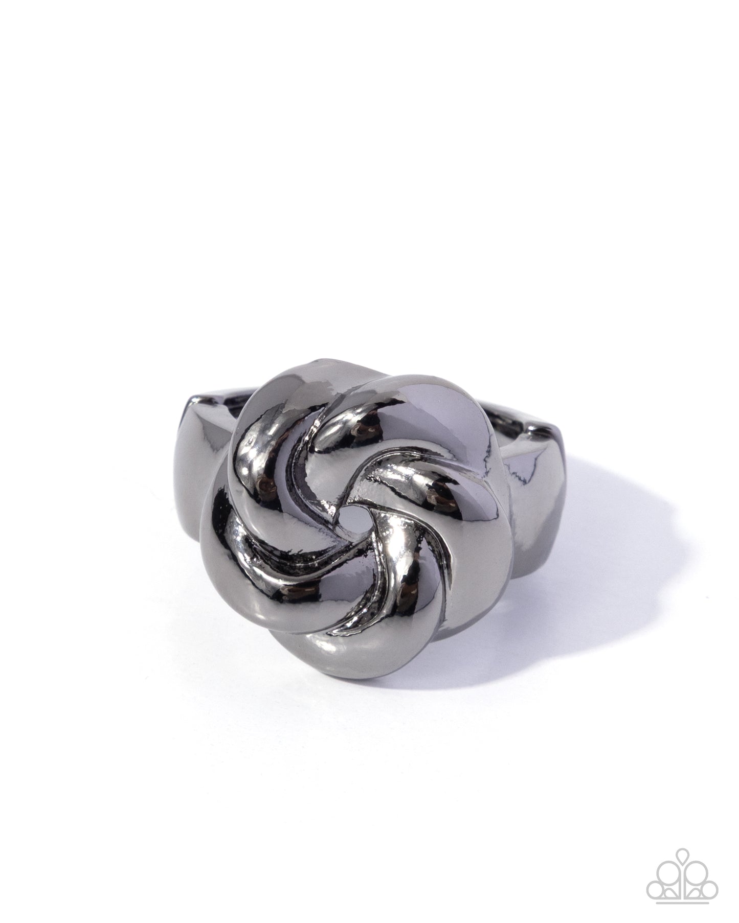 Paparazzi Spiraling Spectrum - Black Gunmetal High Sheen Knot Swirled Ring R1368