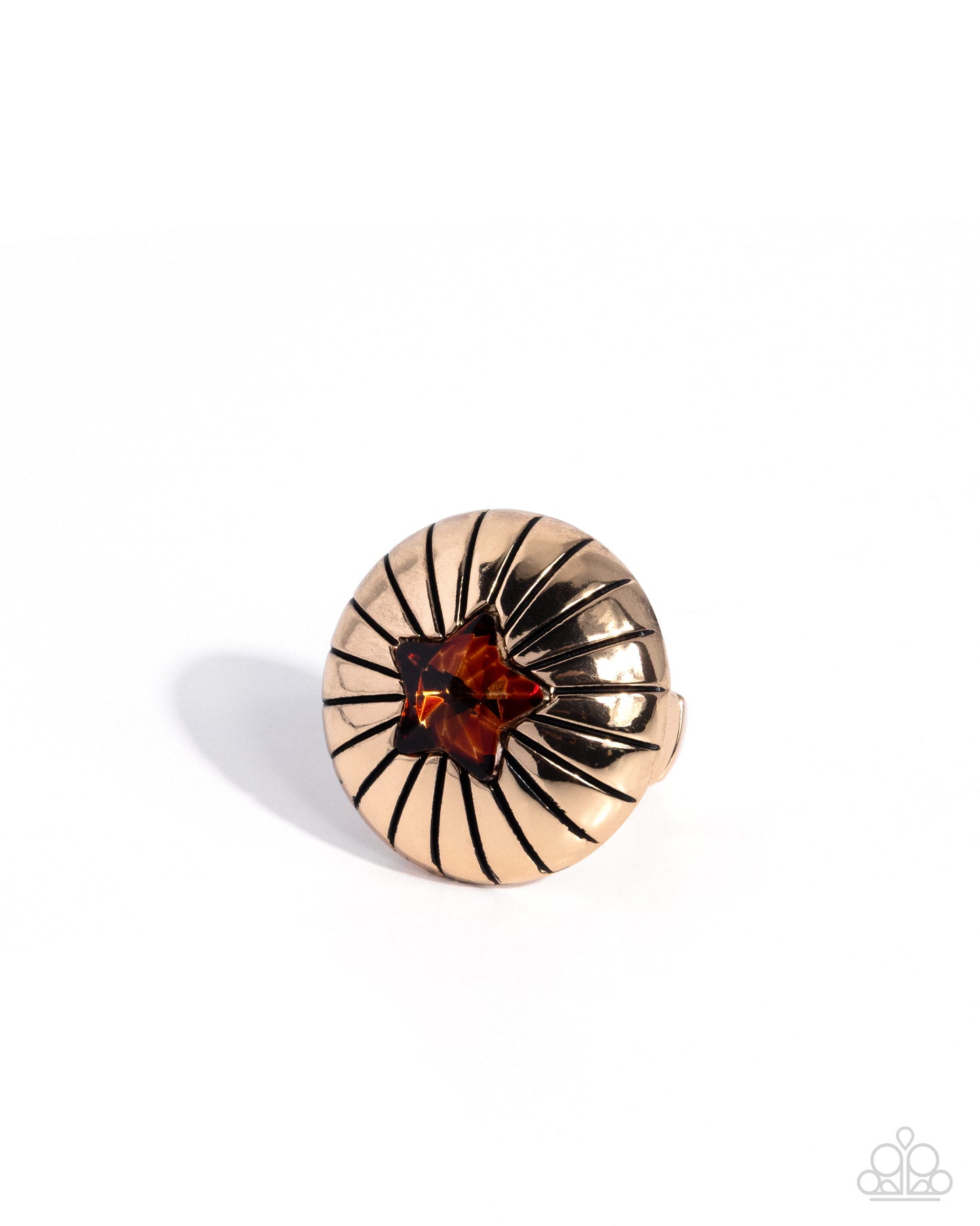 Paparazzi Sociable Star - Brown Topaz Star Gem Gold Ring