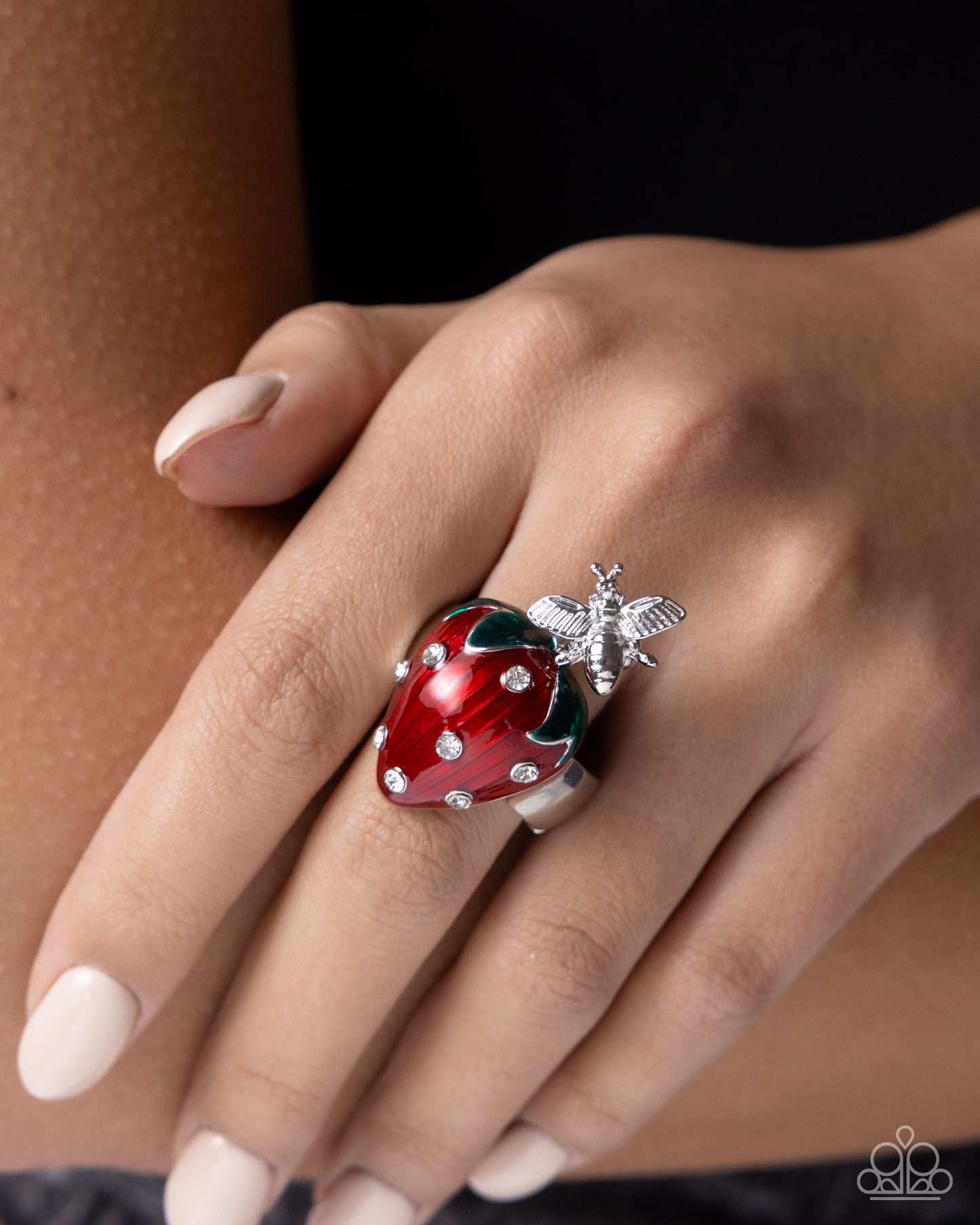 Paparazzi Springtime Show - Red Strawberry Ring