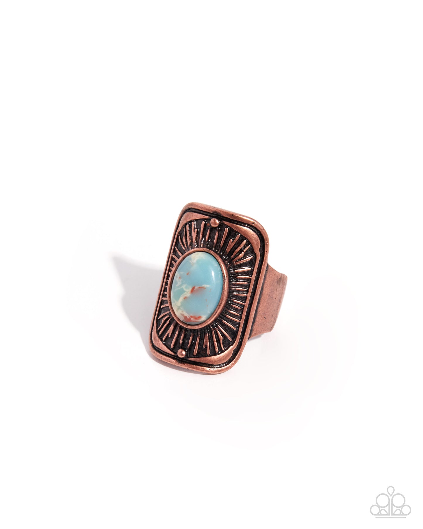 Paparazzi Stony Solace - Copper & Blue Multicolored Stone Ring Santa Fe Style R1396