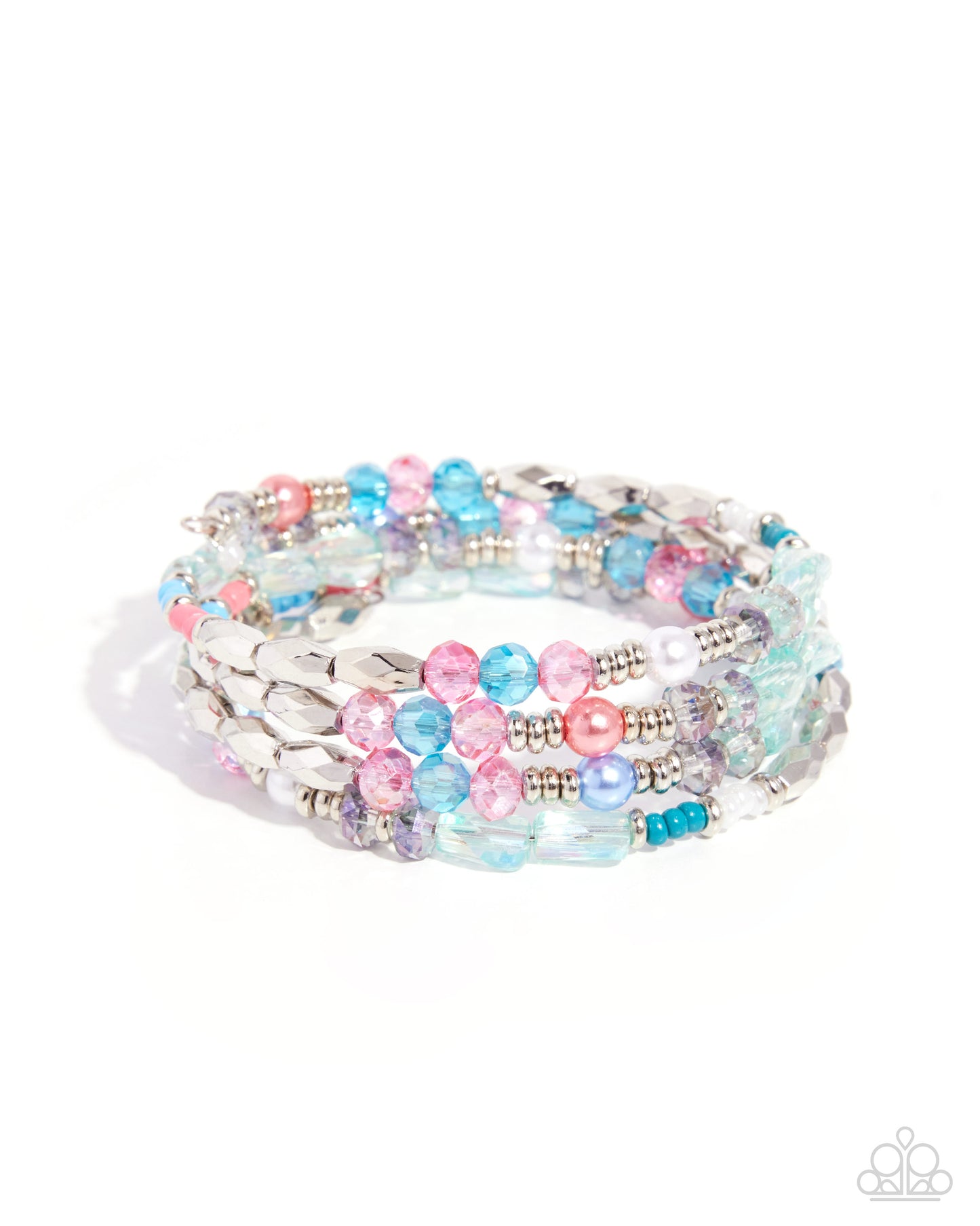 Paparazzi Crowd Pleasing Chic - Multicolored Bead Coil Bracelet B2544