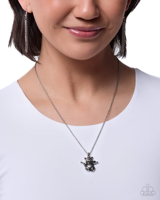 Paparazzi Pleasant Panda - Silver Panda Necklace