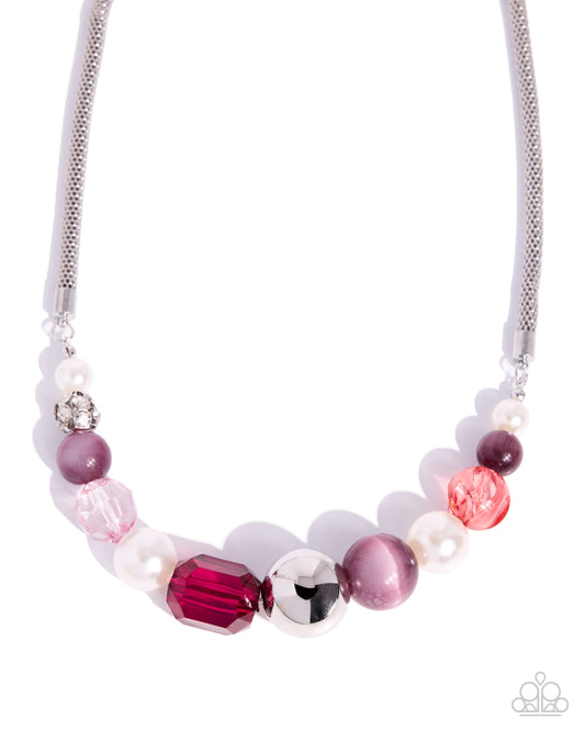 Paparazzi Memorable Mischief - Purple, Dusty Rose, Amaranth, Burnished Lilac Bead Necklace