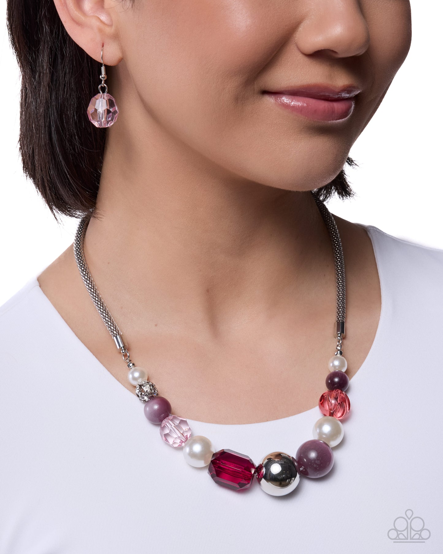 Paparazzi Memorable Mischief - Purple, Dusty Rose, Amaranth, Burnished Lilac Bead Necklace