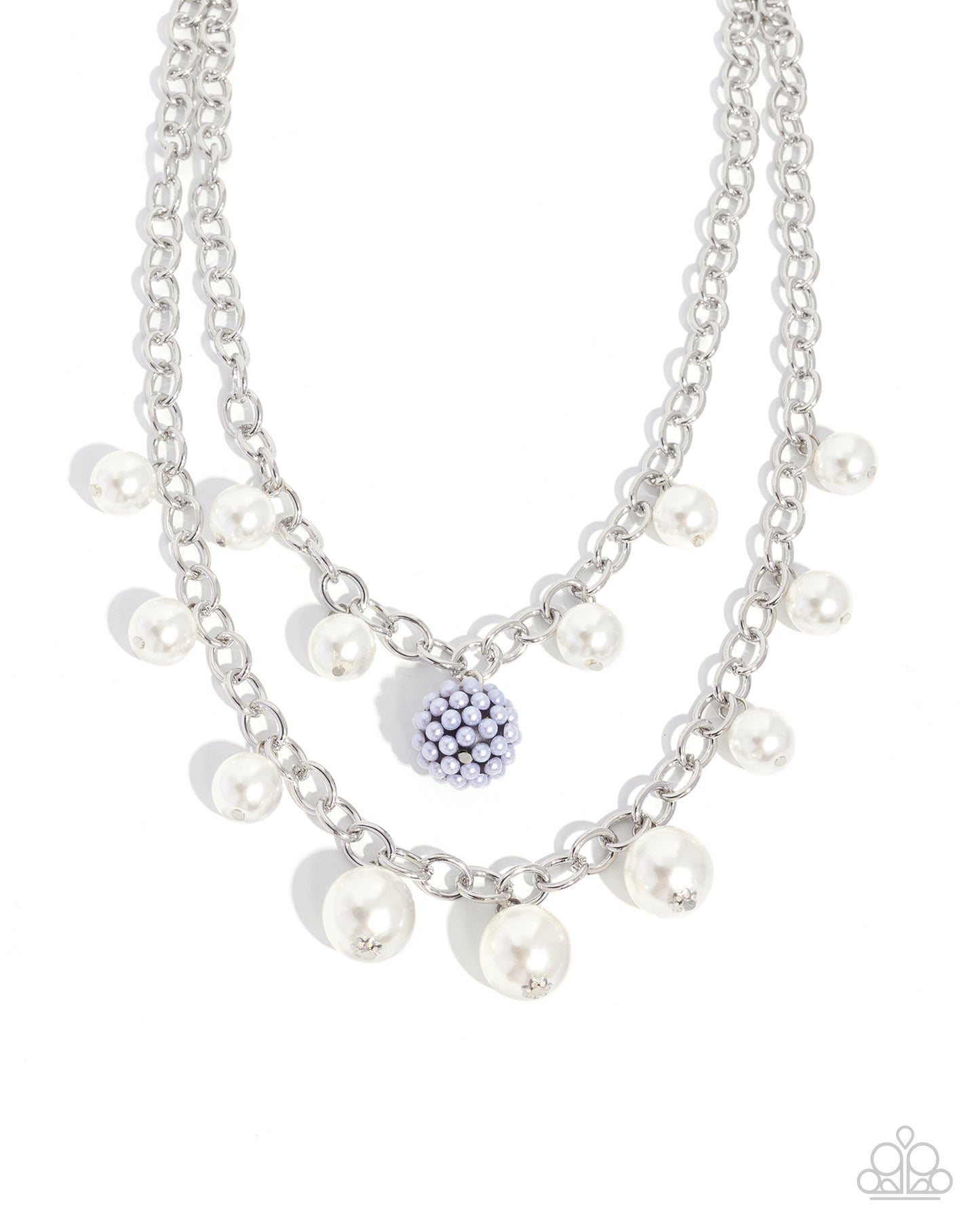 Paparazzi Precise Poise - Black Gray & White Pearl Layered Necklace