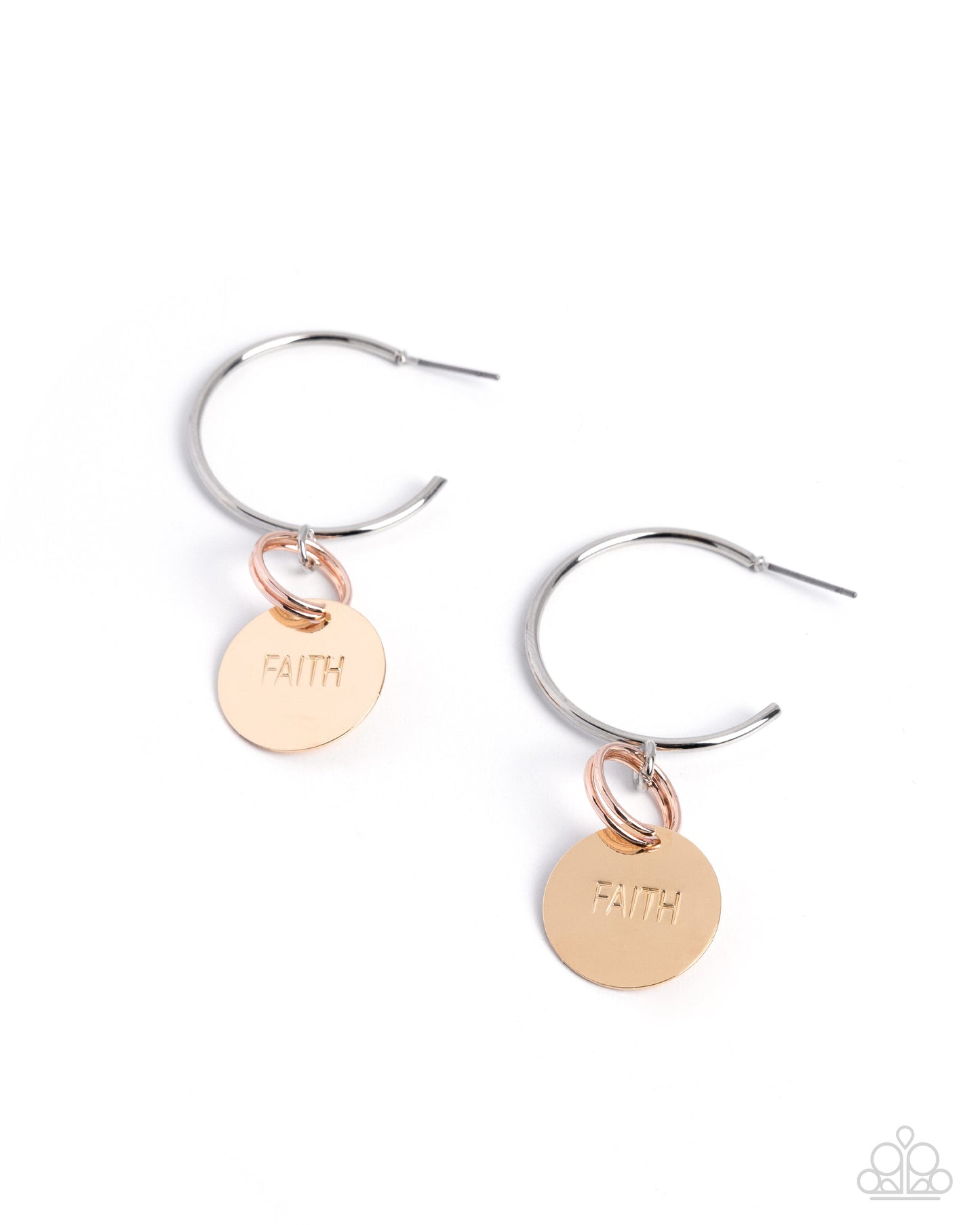 Paparazzi Balanced Belief - Multi 1 1/4 Inch Hoop Faith Earring