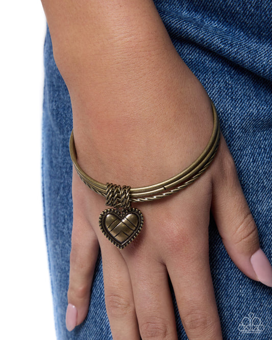 Paparazzi Whirlwind Romance - Brass Bangle Bracelet B2768