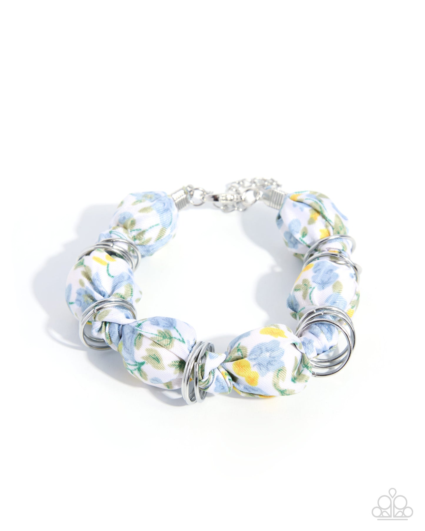 Paparazzi Springtime Series - Green & Blue Floral Knotted Bracelet