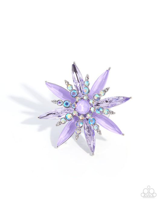 Paparazzi Unlimited Springtime - Purple Gem Oversized Floral Ring