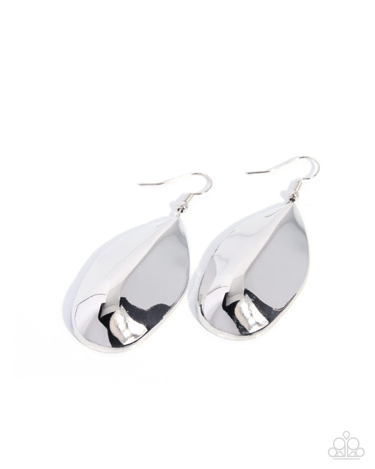 Paparazzi Polished Pinch - Silver High Sheen Earring
