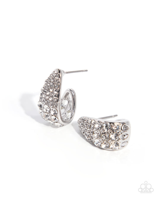Paparazzi Polished Performance - White 3/4 Inch Hoop Earring