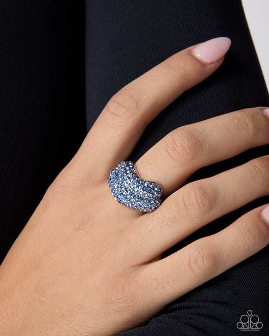Paparazzi Extraordinary Elegance - Blue Rhinestone Abstract Ring