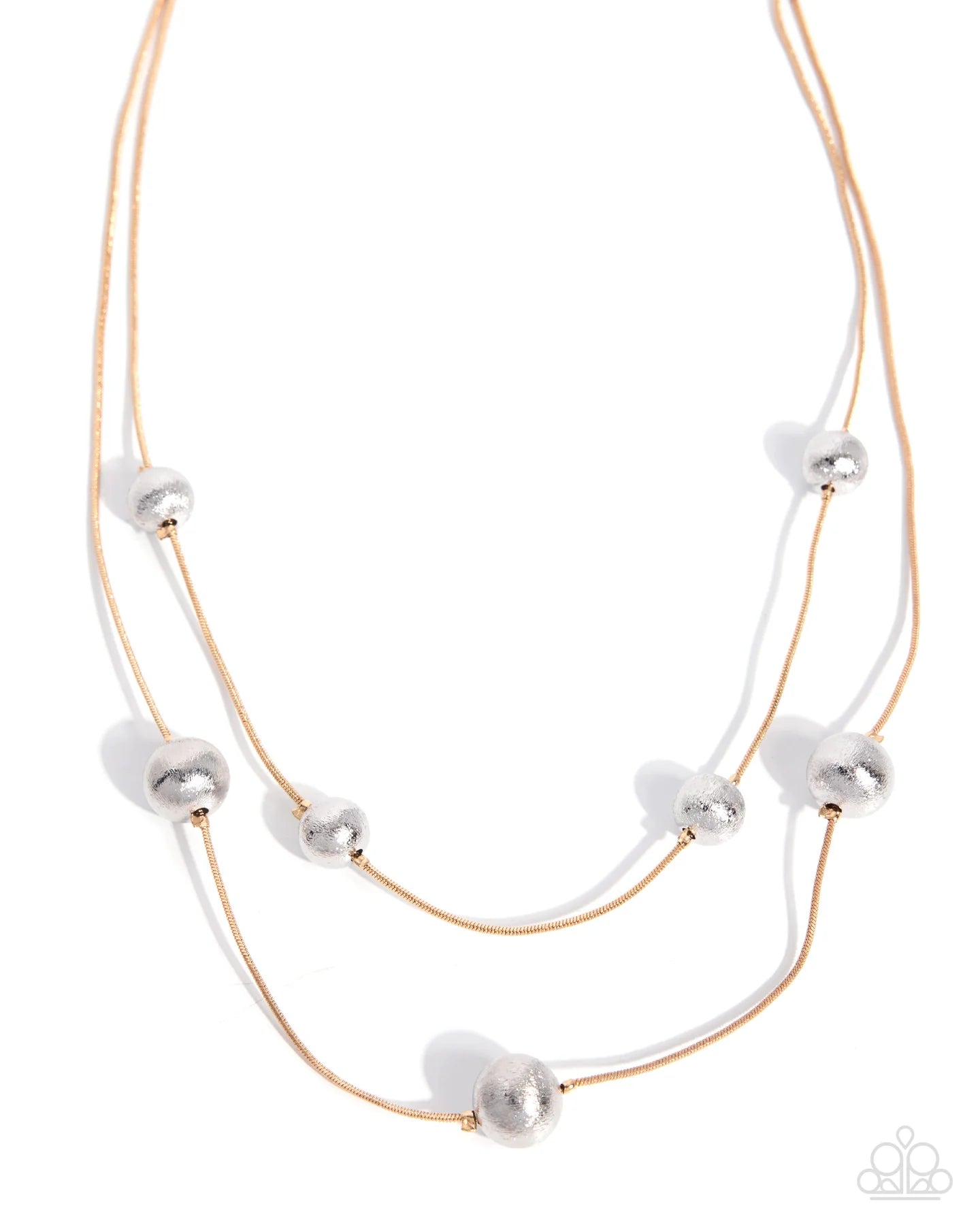 Paparazzi Chic Cadence - Multi Silver & Gold Multi Metal Necklace