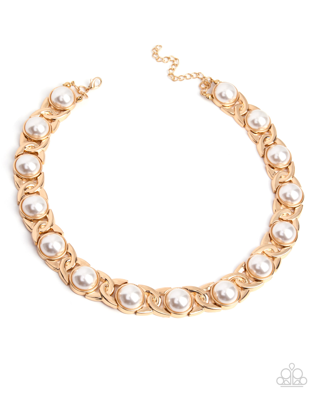 Paparazzi Poised Parade - Gold & Pearl Link Necklace September 2026 Life Of The Party