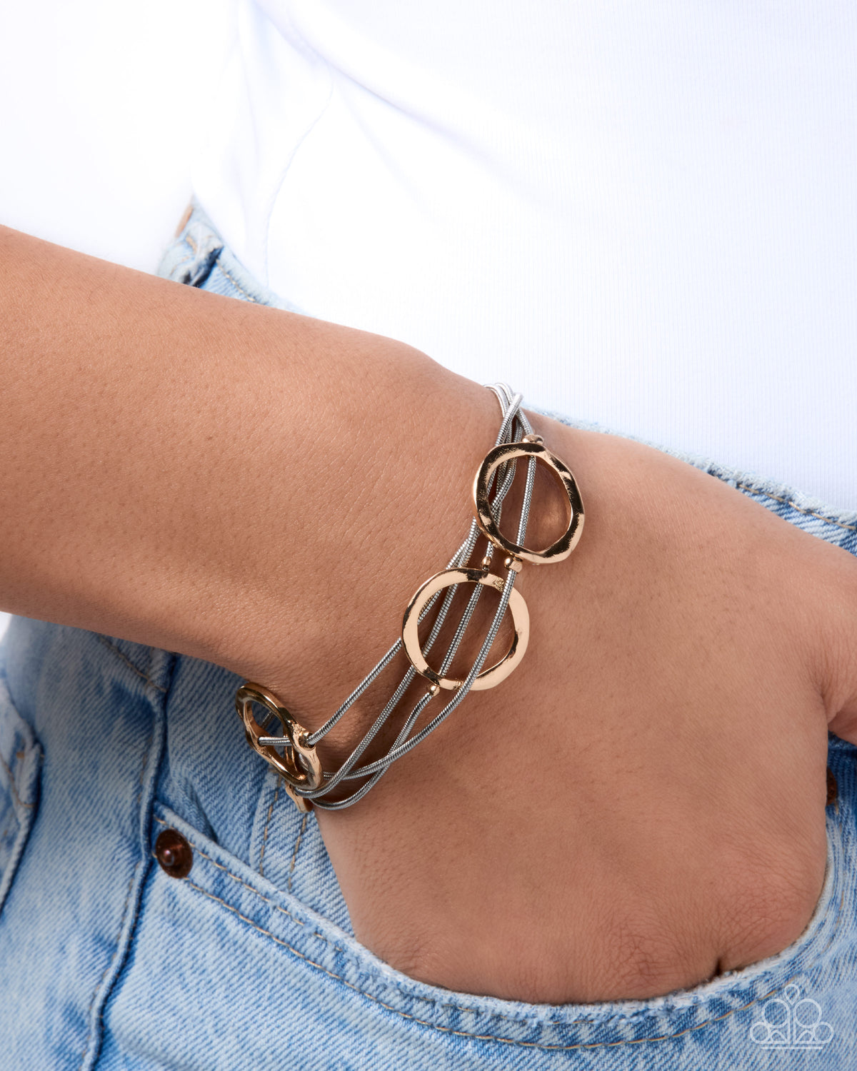 Paparazzi Infused Icon - Multi Gold Ring & Silver Snake Chain Bracelet