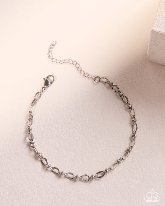 Paparazzi Simple Story - Silver Stainless Steel Bracelet