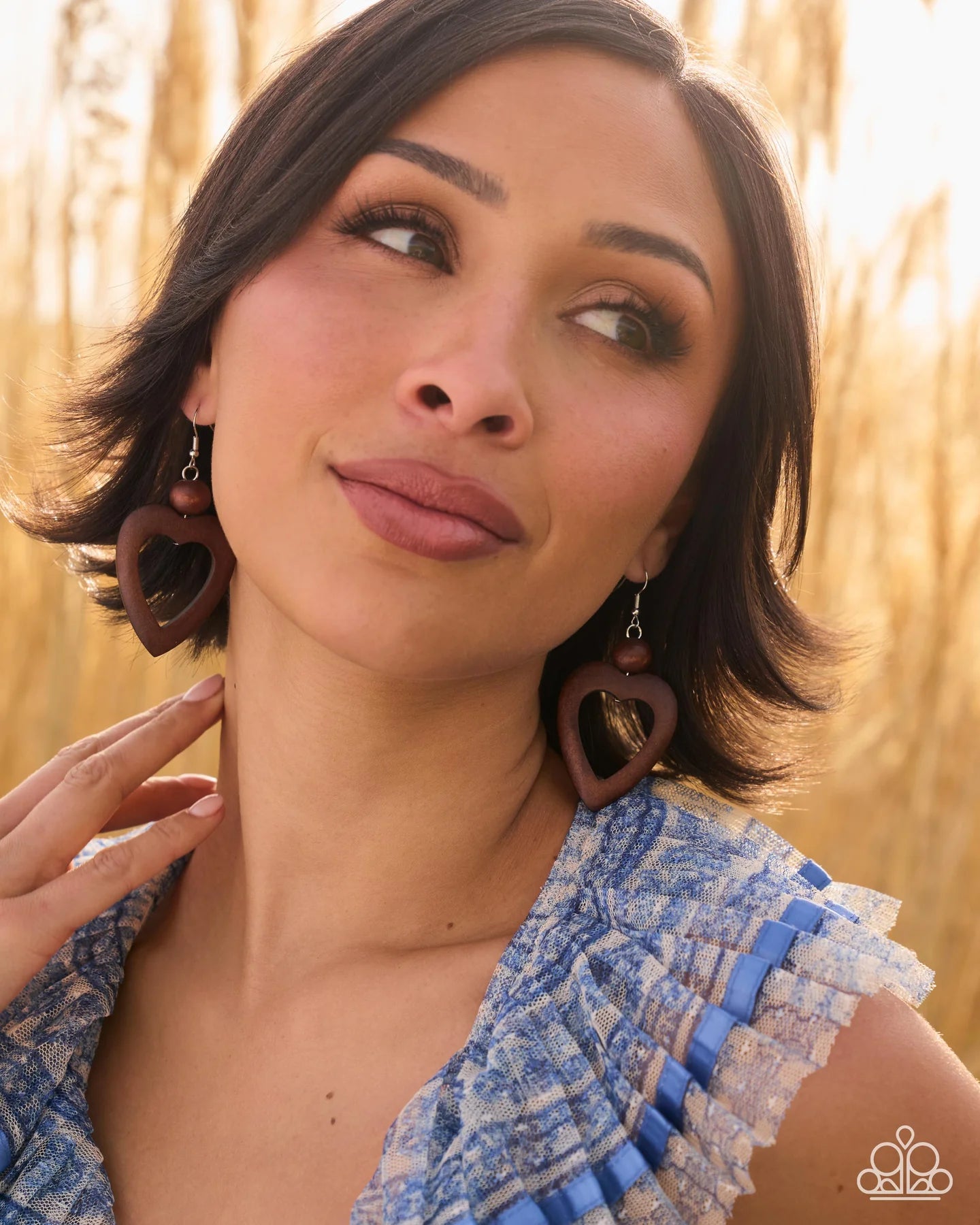 Paparazzi WOOD You Be My Valentine? - Brown Wooden Heart Earrings - 2026 Convention Exclusive