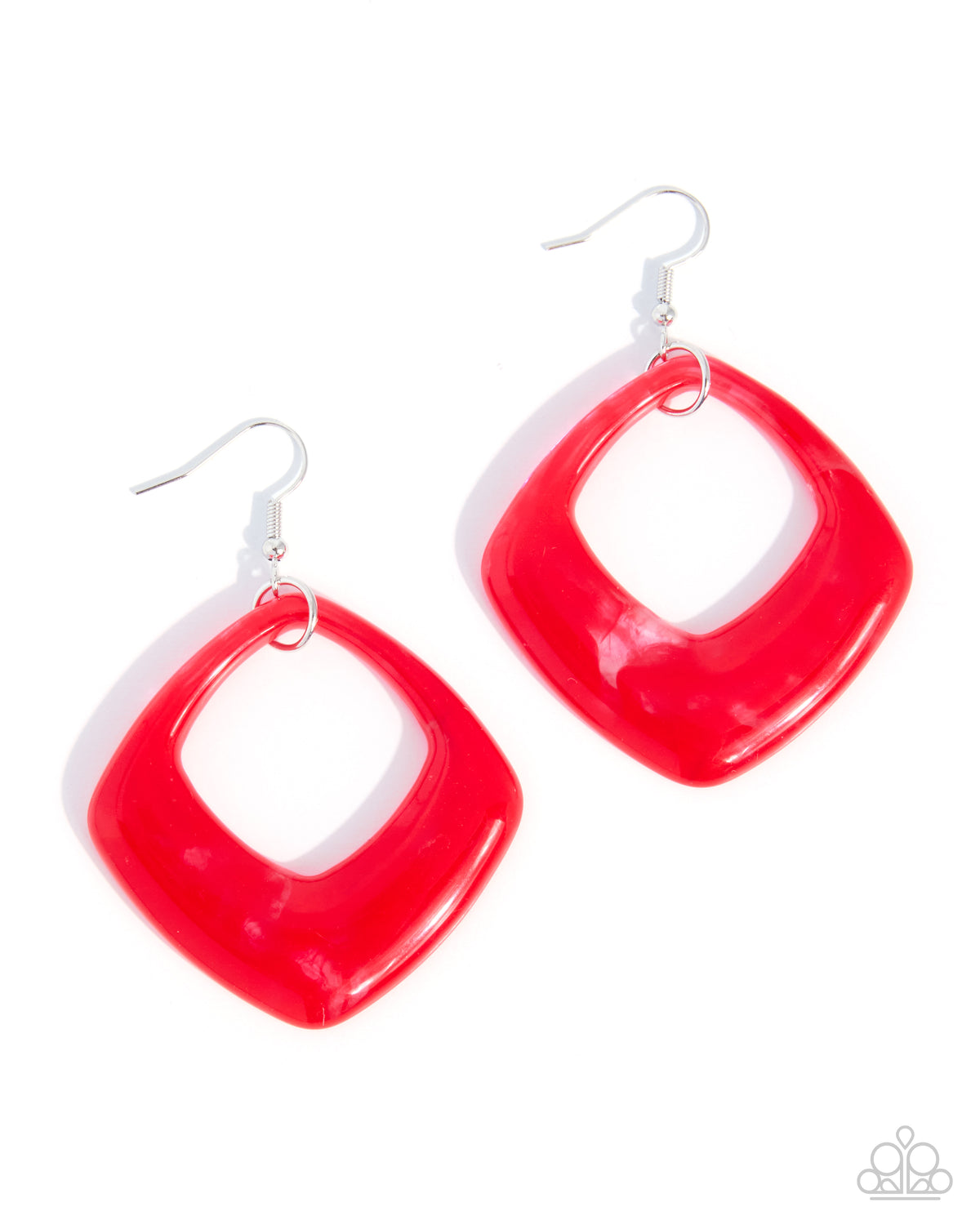 Paparazzi Close Coloring - Red Spade Acrylic Earring