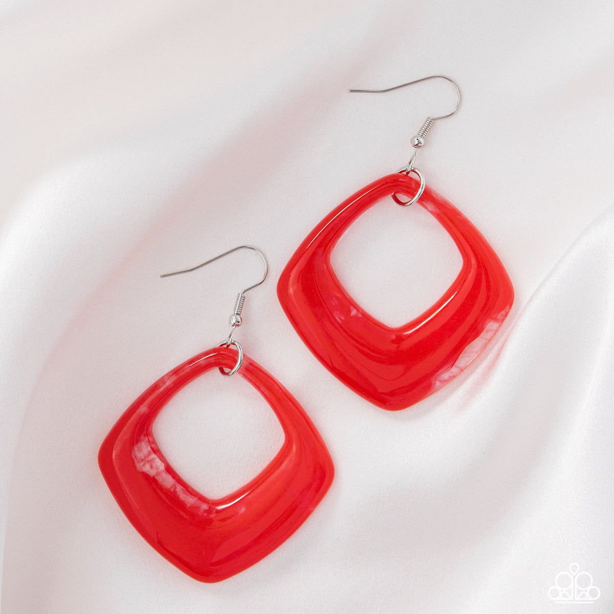 Paparazzi Close Coloring - Red Spade Acrylic Earring