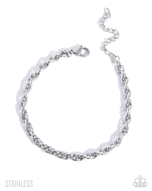 Paparazzi Polished Proof - Silver Stainless Steel Rope Chain Bracelet 2026 Convention Exclusive