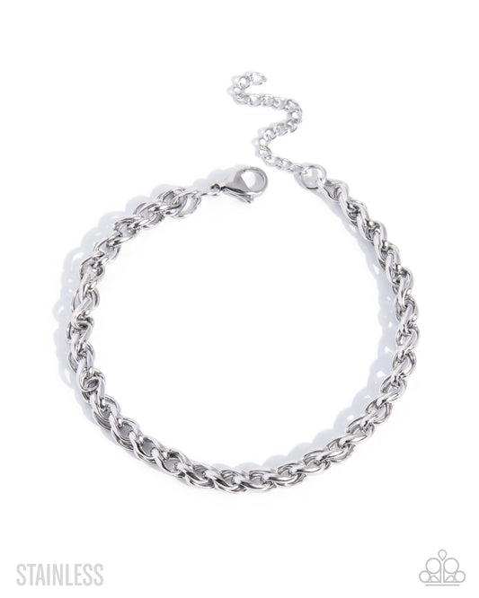 Ppaarazzi Fashionable Fanatic - Silver Stainless Steel Urban Bracelet 2026 Convention Exclusive