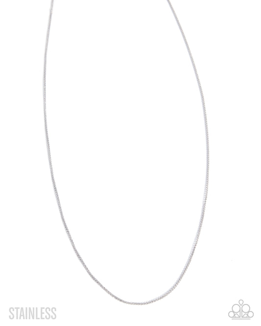 Paparazzi Metro Memo - Silver Stainless Steel Classic Urban Men's Chain Necklace
