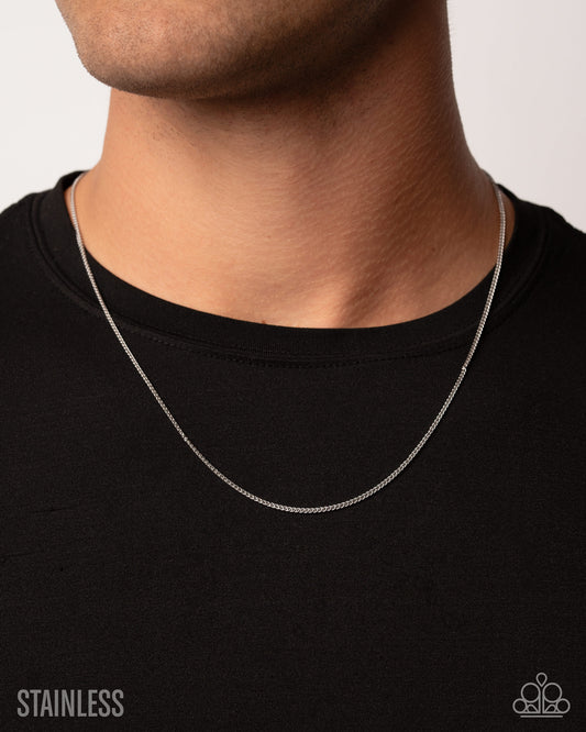 Paparazzi Metro Memo - Silver Stainless Steel Classic Urban Men's Chain Necklace