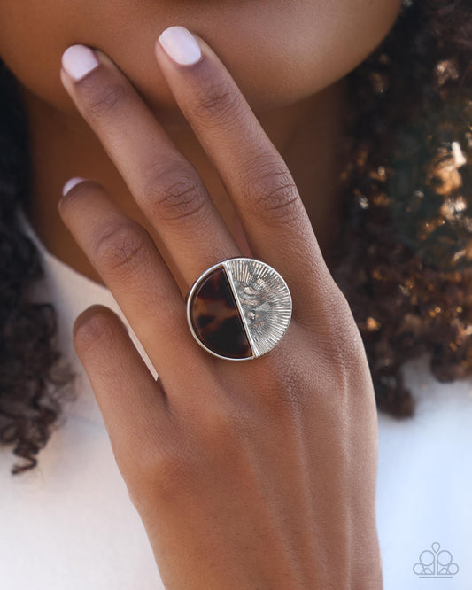 Paparazzi Mismatched Mecca - Multi Tortoiseshell & Silver Ring 2026 Convention Exclusive