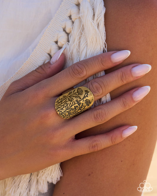 Paparazzi Out in the Garden - Brass Floral Ring 2026 Convention Exclusive