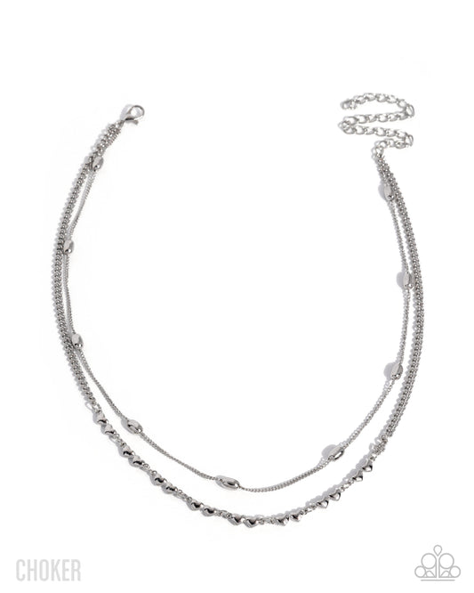 Paparazzi Adorable Artistry - Silver Layered Chain Necklace
