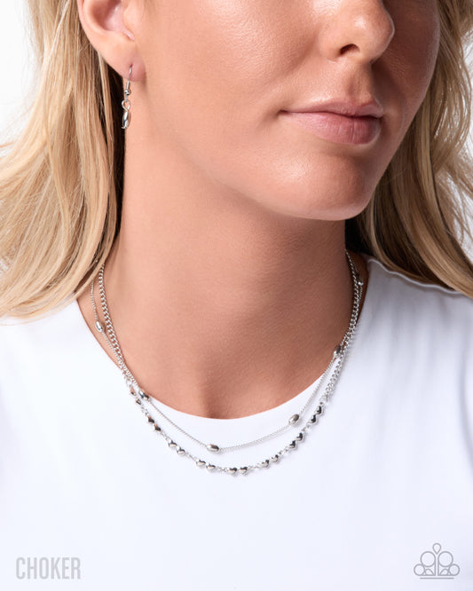 Paparazzi Adorable Artistry - Silver Layered Chain Necklace