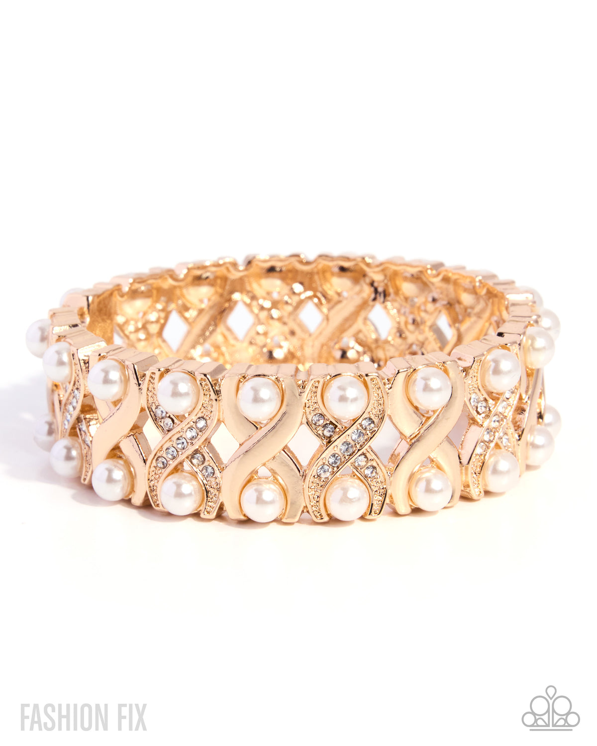Paparazzi Elizabethan Era - Gold, White Pearl Hinge Bracelet Fiercely 5th Avenue Fashion Fix September 2026