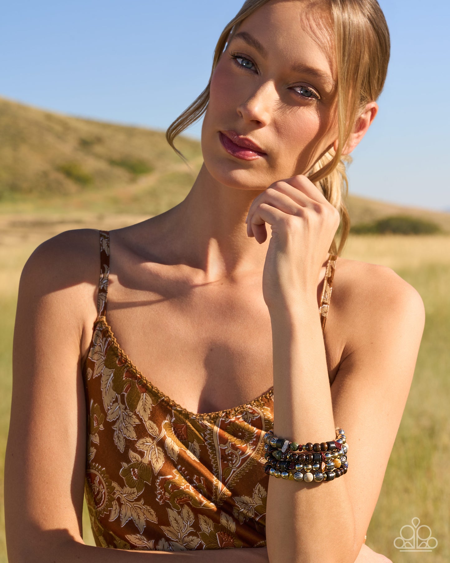 Paparazzi Rustic Reliability - Multi Lapis, Yellow, White Quartz Wrap Bracelet