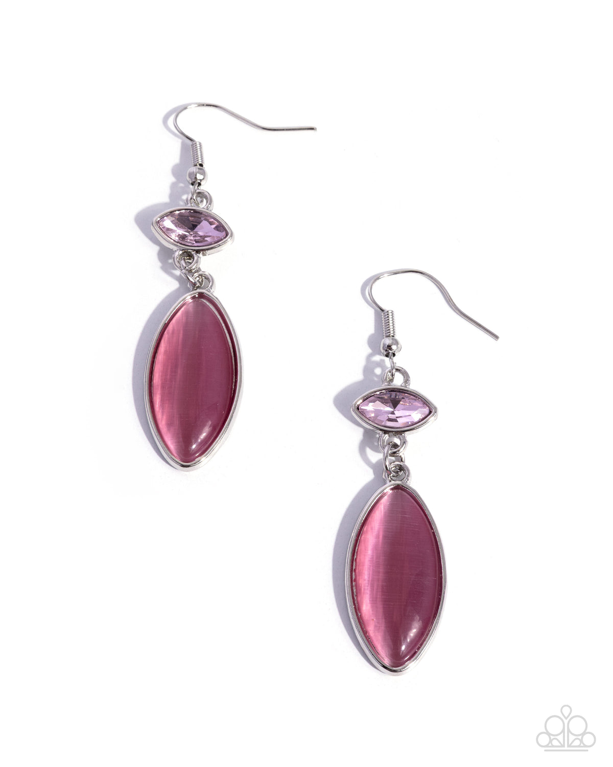 Paparazzi Majestic Marquise - Pink Cat's Eye Stone Earring