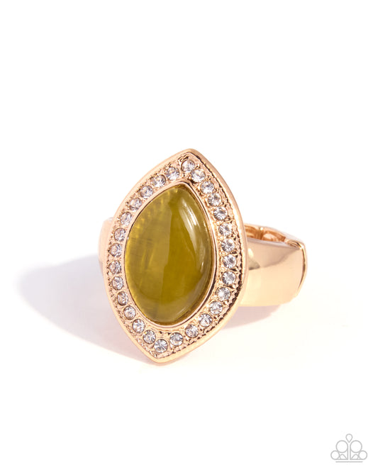 Paparazzi Marquise Mastery - Green Envy Cat's Eye Stone Ring
