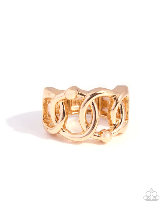 Paparazzi Stubborn Sashay - Gold Interlocking Ring