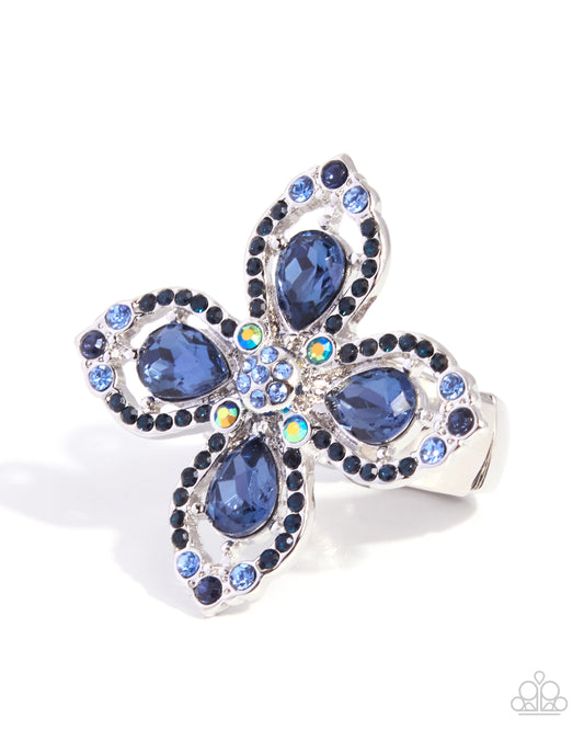 Paparazzi Whimsical Honor - Blue Light Sapphire Floral Ring
