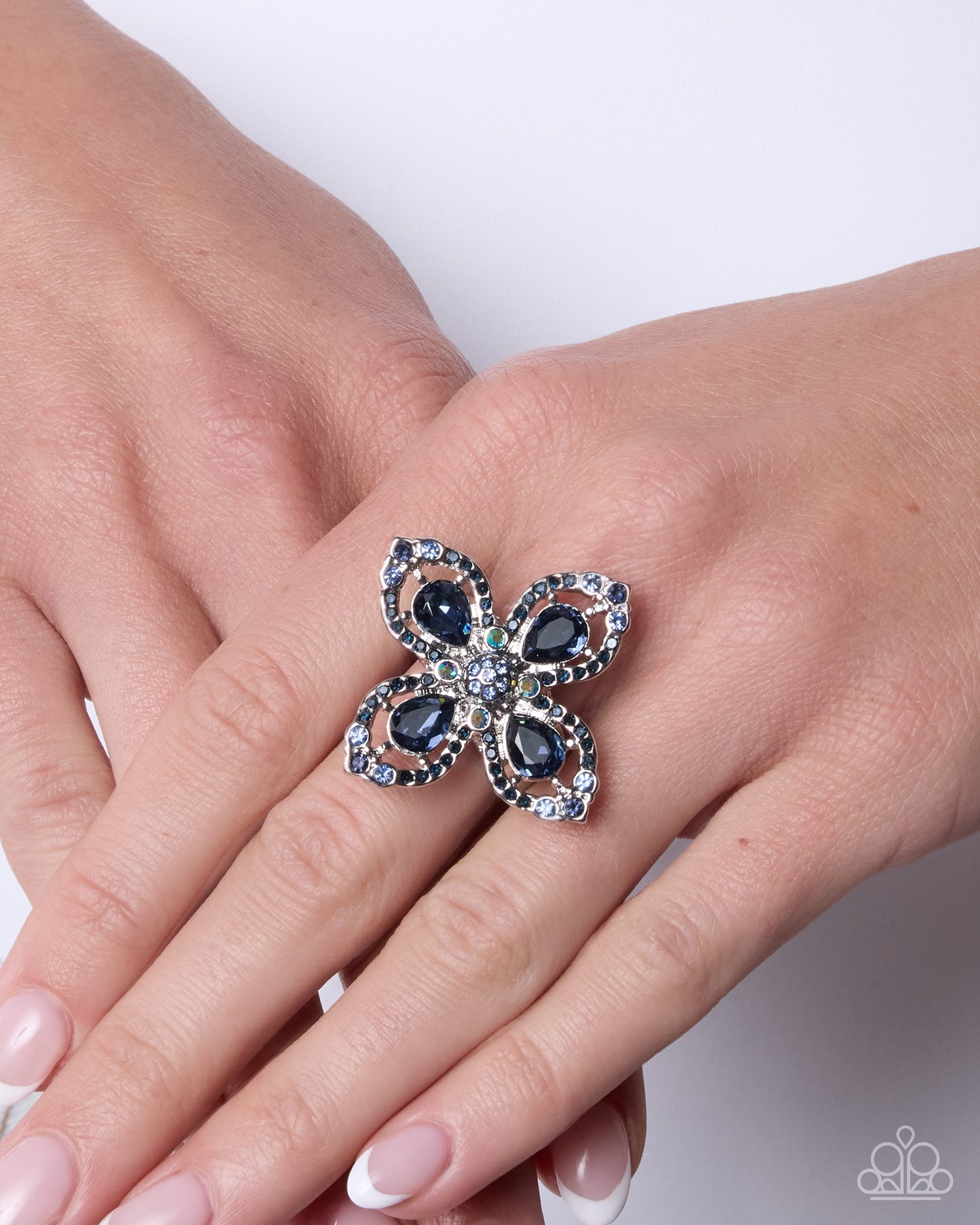 Paparazzi Whimsical Honor - Blue Floral Ring