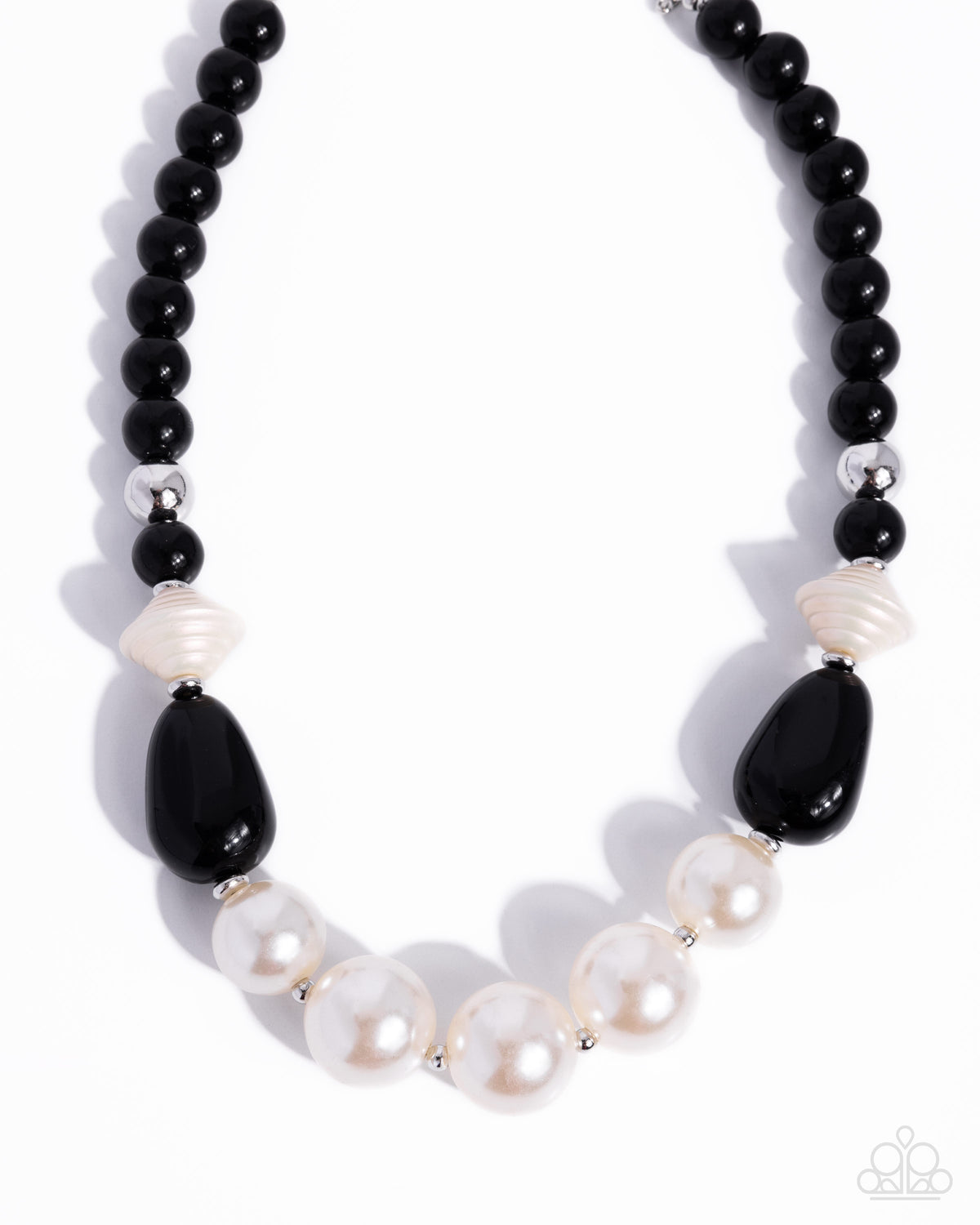 Paparazzi Pleasing Pearls - Black Bead & White Pearl Bead Necklace