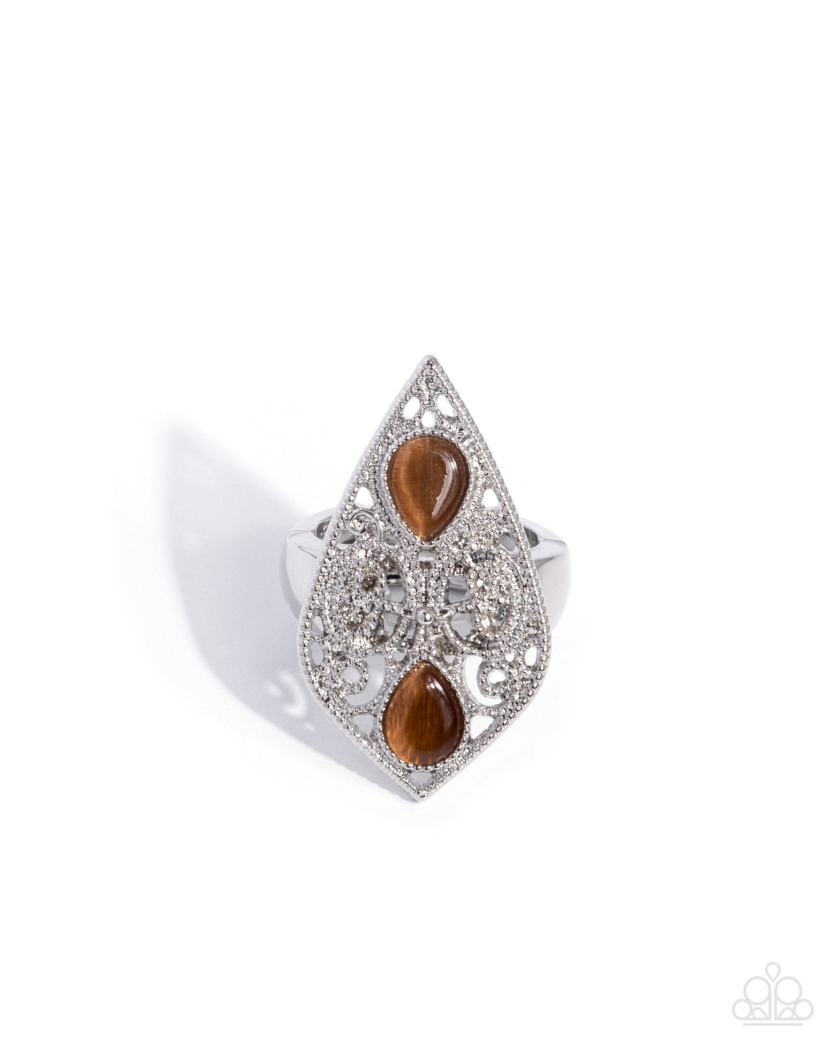 Paparazzi Radical Reveal - Brown Cat's Eye Silver Ring