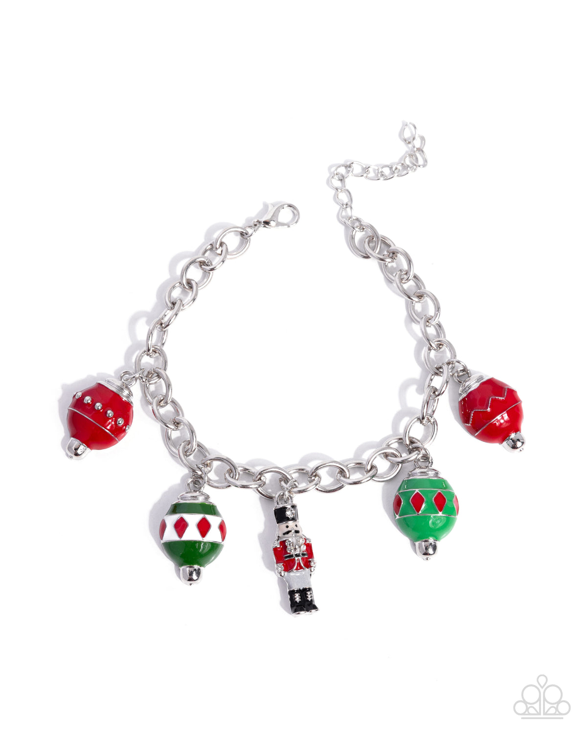 Paparazzi Under The Tree - Multicolored Painted Christmas Charm Bracelet